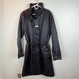 RAINS Long Padded Belted Nylon Trench Coat Jacket